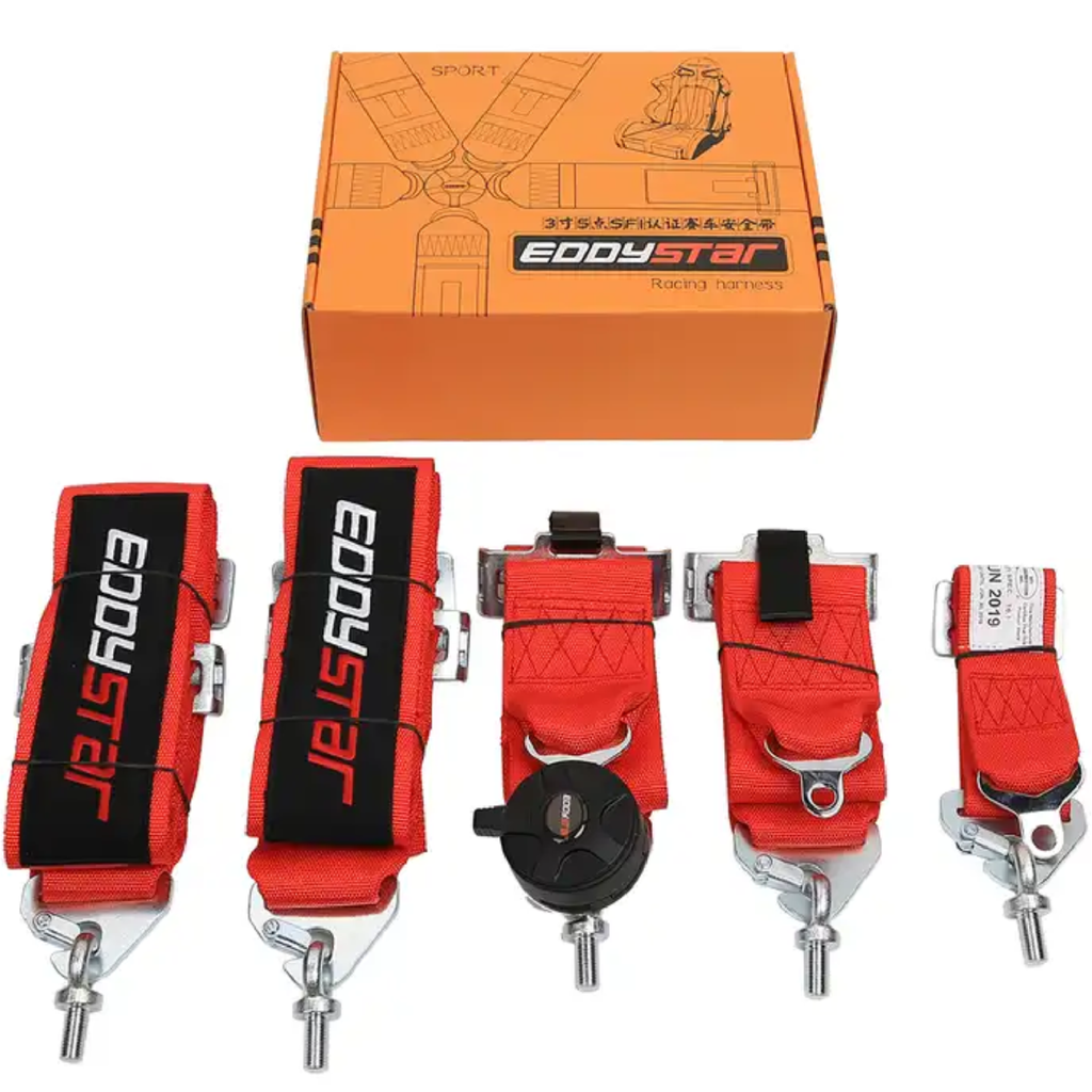 5-Point Safety Harness Kit - 2-Inch Padding and Removable Sternum Strap, Universal Fit UTV Off-Road Models, E4 Certified